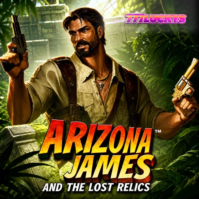 Tampilan grid permainan slot Arizona James and the Lost Relics dengan tema petualangan arkeologi.